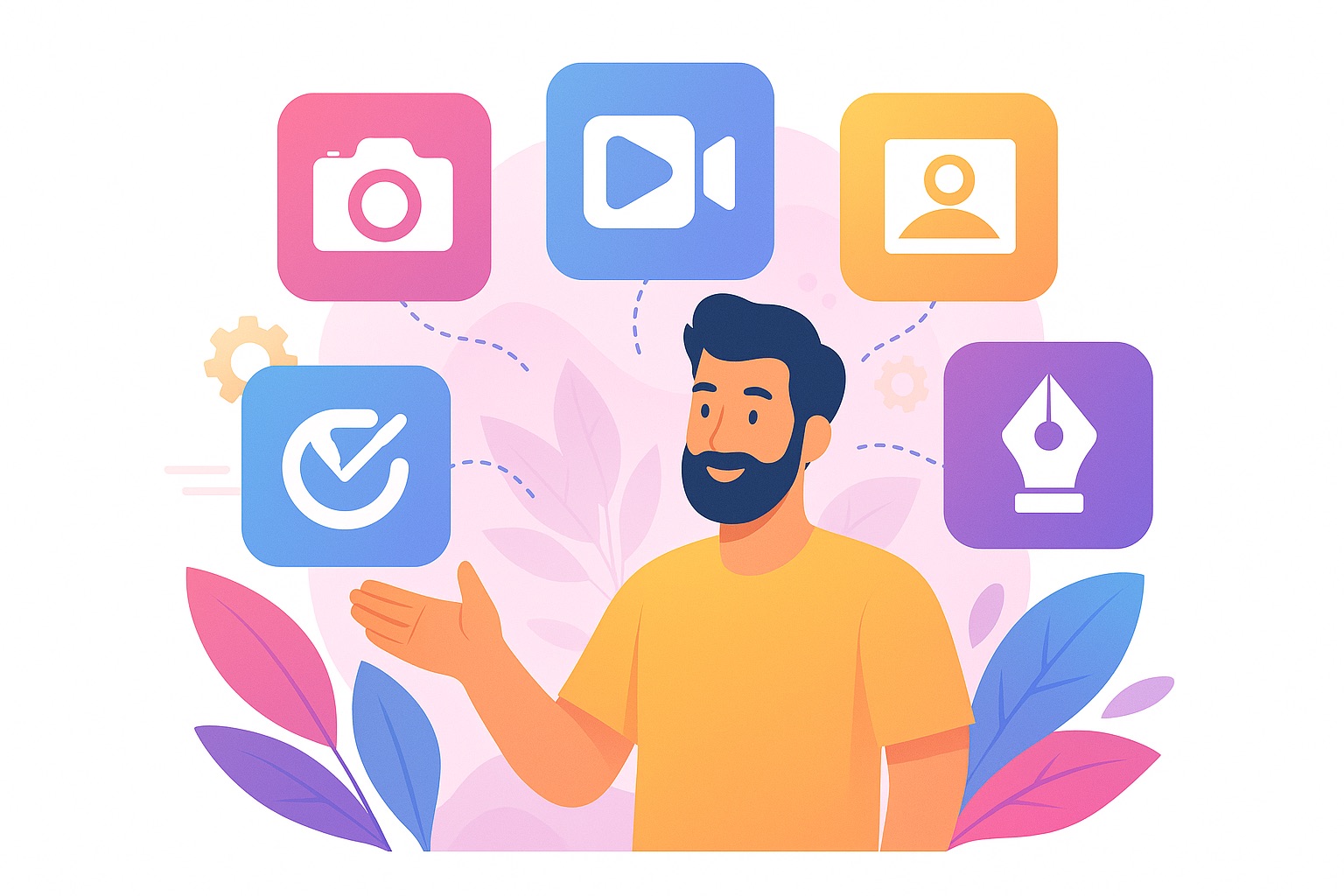 Image d'illustration A propos Illustration représentant les services créatifs de Thomas Perrault : photo, vidéo, webdesign et graphisme