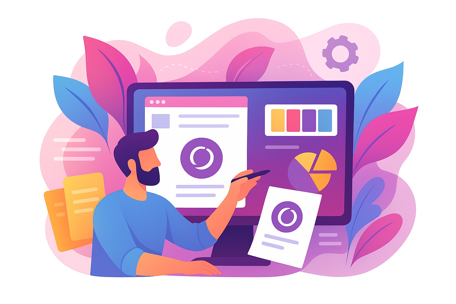 Image d'illustration Identite visuelle Illustration vectorielle symbolisant la création d’identité visuelle et de charte graphique à Loches.